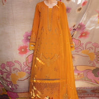 Lawn Yellow Stitched Suit - Nureh