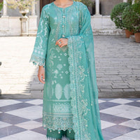Embroidered Lawn Jacquard Light Green Stitched Suit - Nureh