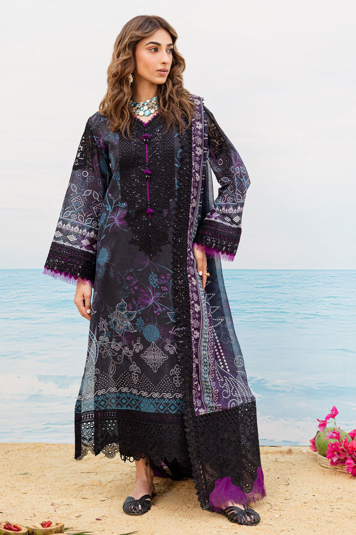 Lawn Black Stitched Suit - Nureh Gardenia