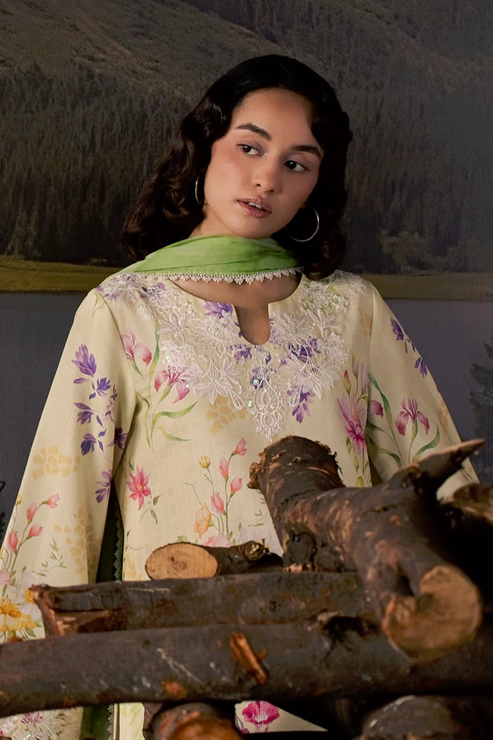 Dobby Lawn Butter Cream Stitched Suit - Vanya