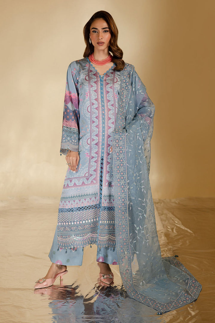 Silk Grey Stitched Suit - Nureh
