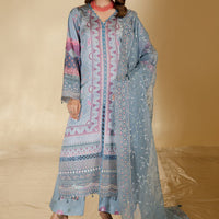 Silk Grey Stitched Suit - Nureh