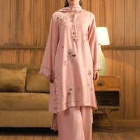 Twill Viscose Pink Stitched Suit - Image