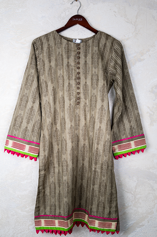 Cotton Green 3 Piece Khaddar Suit - Alkaram