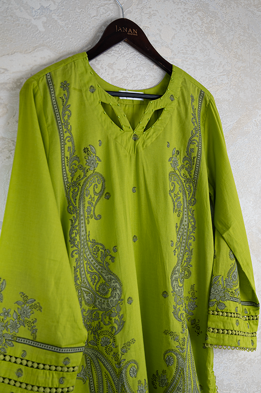 Lawn Green Stitched Suit - Gul Ahmed
