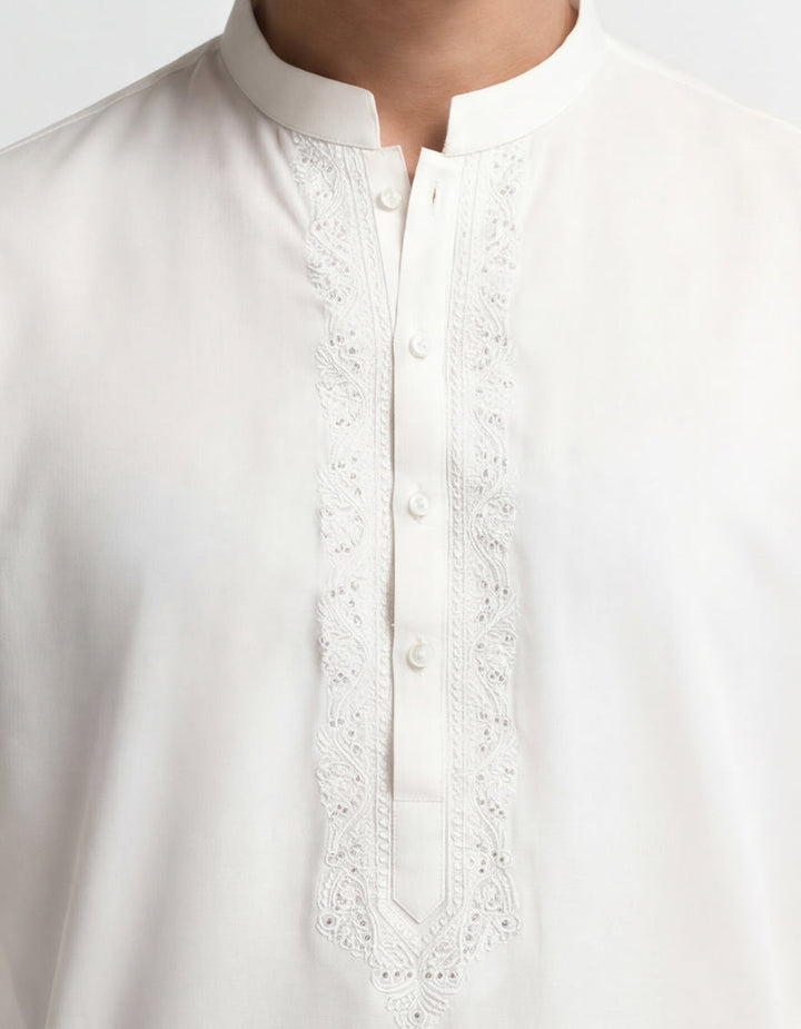 Blended Off White Shalwar Kameez - J. Junaid Jamshed