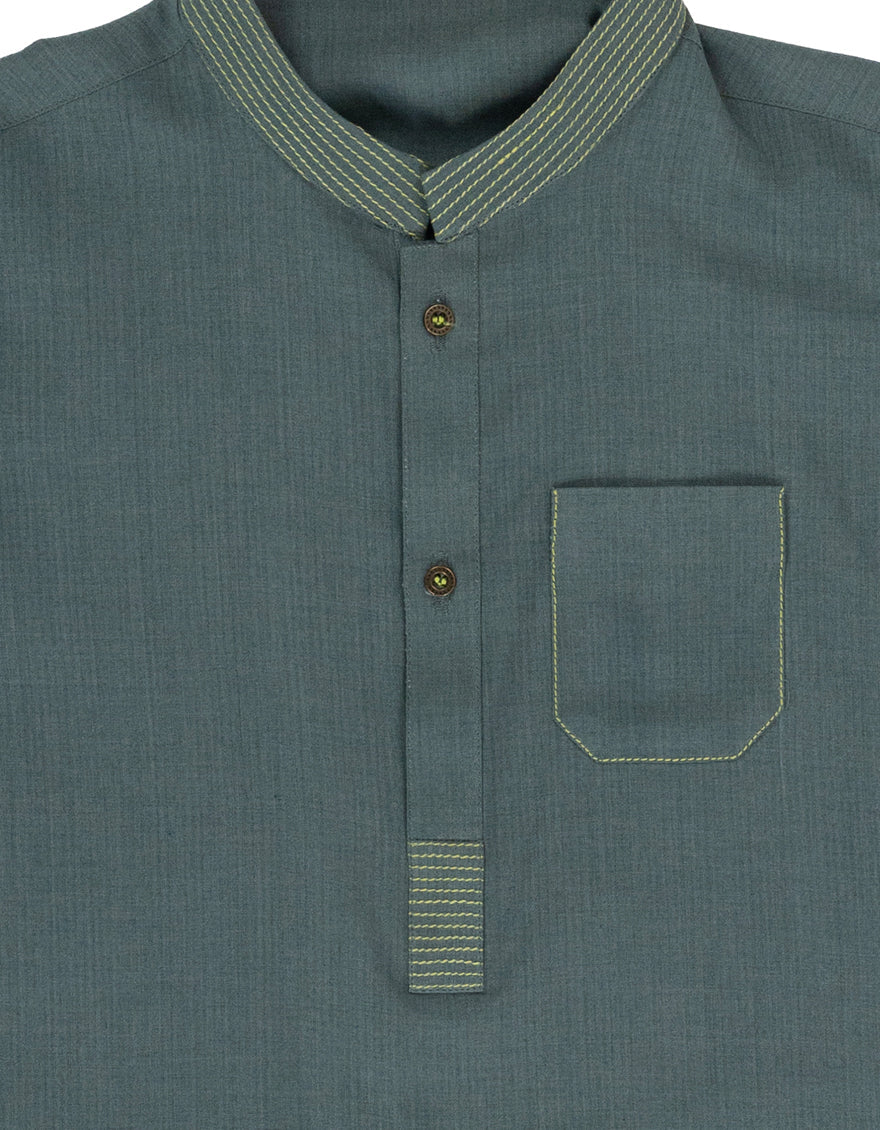 Blended Dull Green Shalwar Kameez - J. Junaid Jamshed
