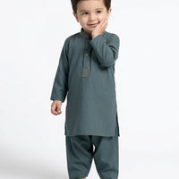 Blended Dull Green Shalwar Kameez - J. Junaid Jamshed