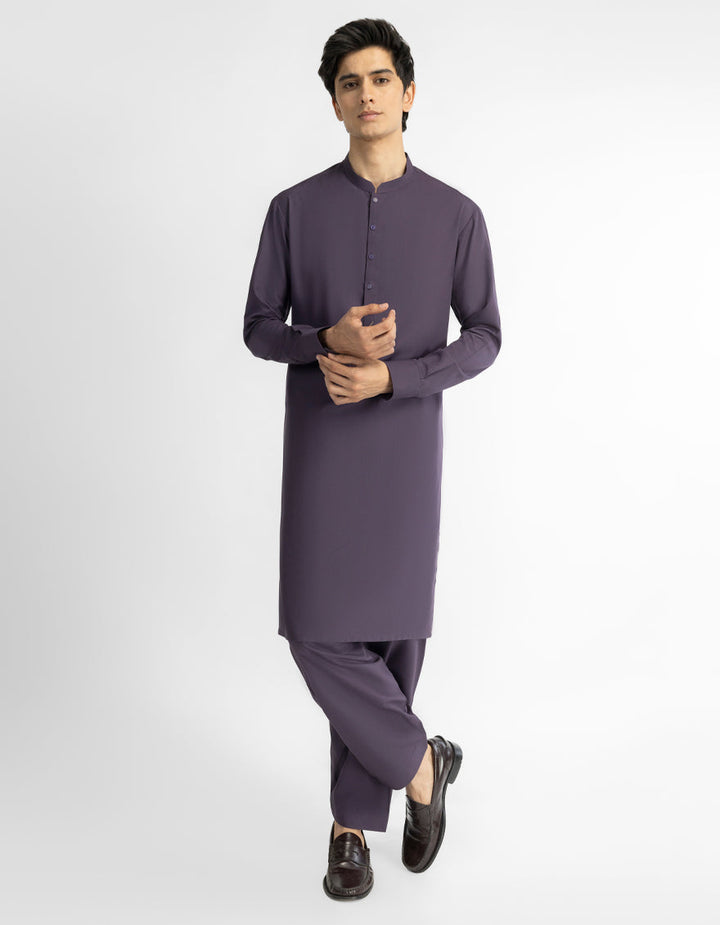 Blended Purple Shalwar Kameez - J. Junaid Jamshed