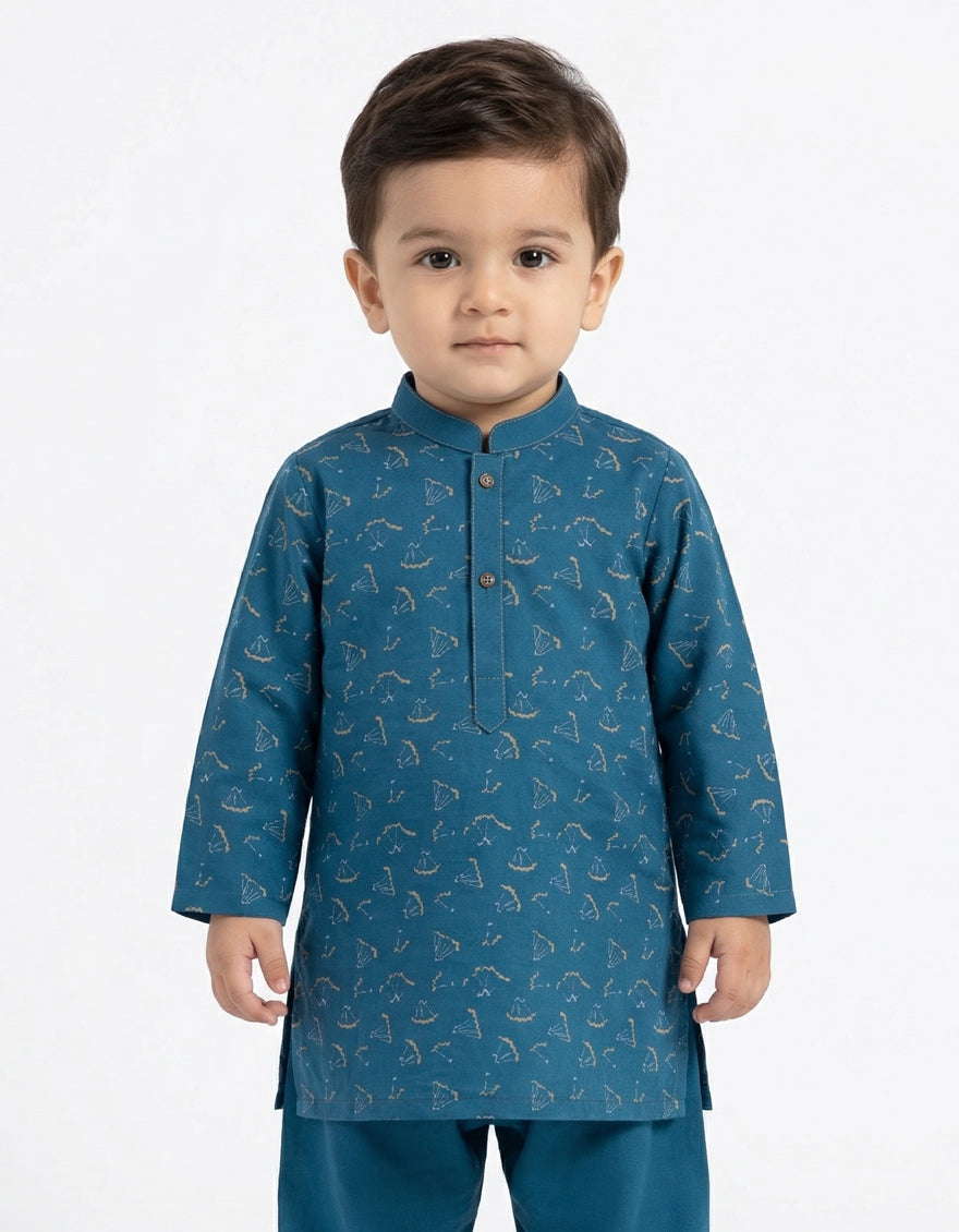 Blended Turquoise Shalwar Kameez - J. Junaid Jamshed