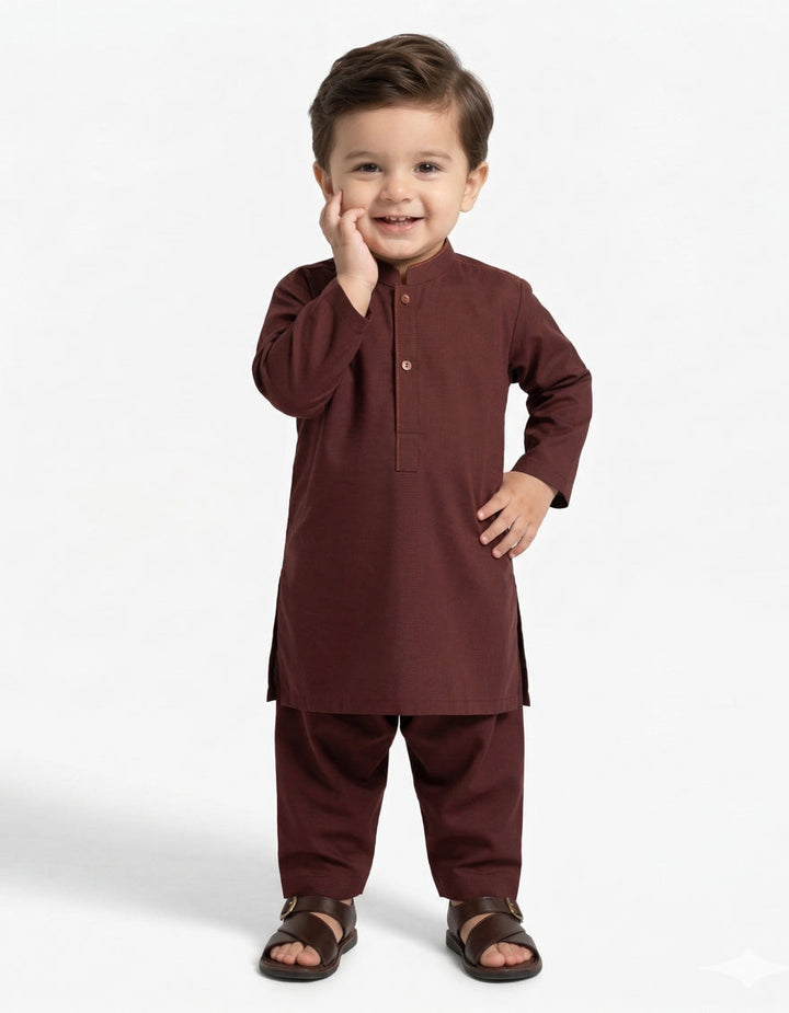 Blended Rust Shalwar Kameez - J. Junaid Jamshed