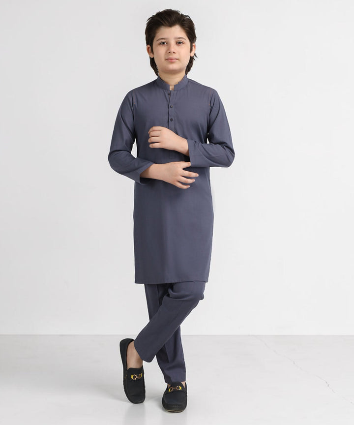 Blended Grey Kurta Trouser - J. Junaid Jamshed