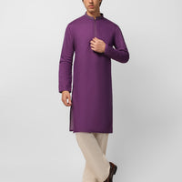 Cotton Purple Kurta - J. Junaid Jamshed