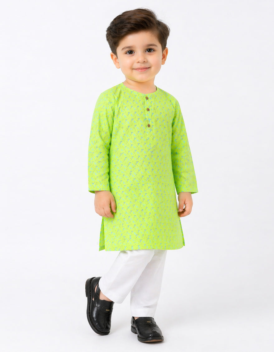 Cotton Neon Yellow Shalwar Kameez - J. Junaid Jamshed