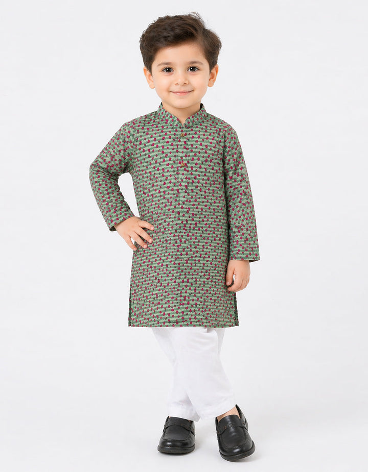 Cotton Green Shalwar Kameez - J. Junaid Jamshed