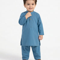 Blended Blue Shalwar Kameez - J. Junaid Jamshed