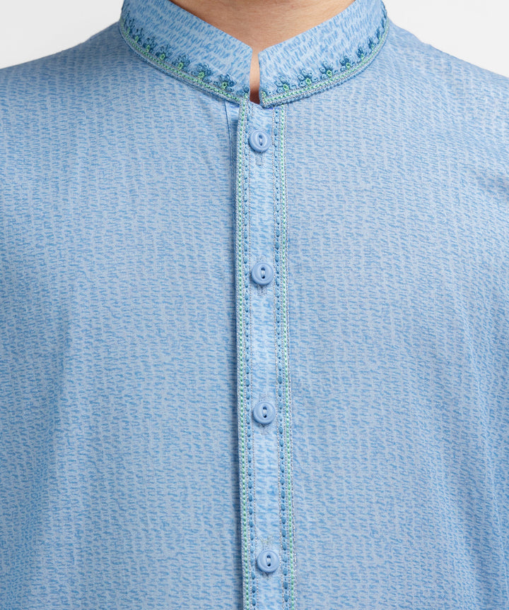 Cotton Blue Kurta - J. Junaid Jamshed
