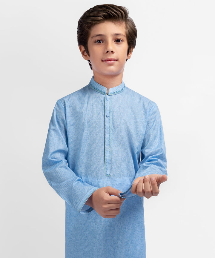 Cotton Blue Kurta - J. Junaid Jamshed