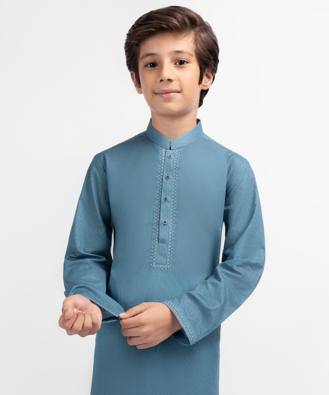Cotton Blue Kurta - J. Junaid Jamshed