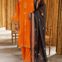 Viscose Orange Unstitched Suit - Almirah