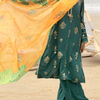 Viscose Green Stitched Suit - Almirah