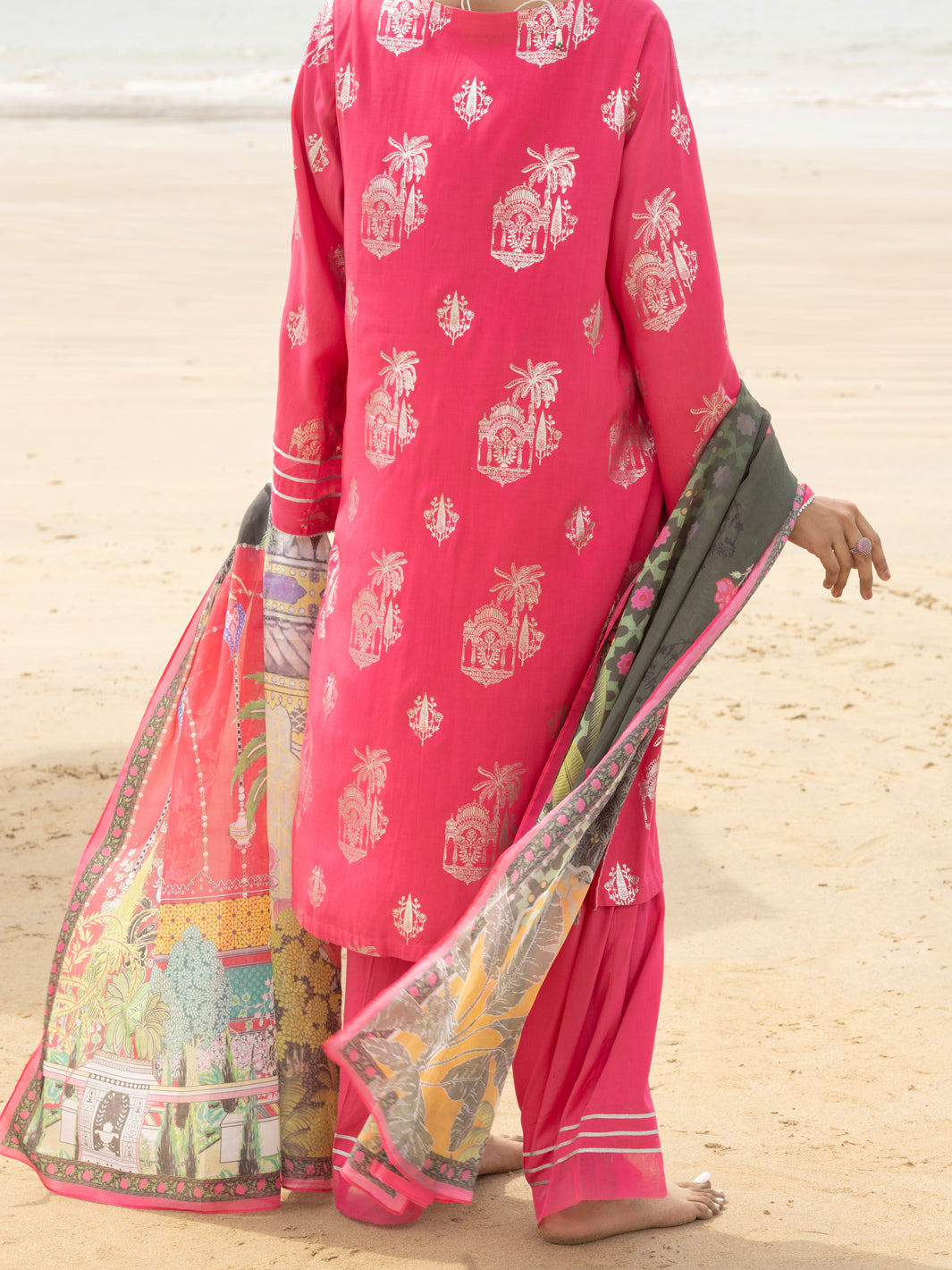 Viscose Pink Stitched Suit - Almirah
