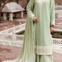 Cotton Dobby Light Green Stitched Suit - Almirah