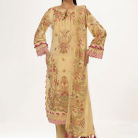Printed Lawn Yellow Unstitched Suit - Gul Ahmed