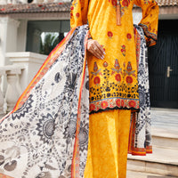 Lawn Mustard Stitched Suit - J. Junaid Jamshed