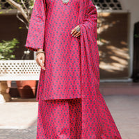 Lawn Fuchsia Stitched Suit - Almirah