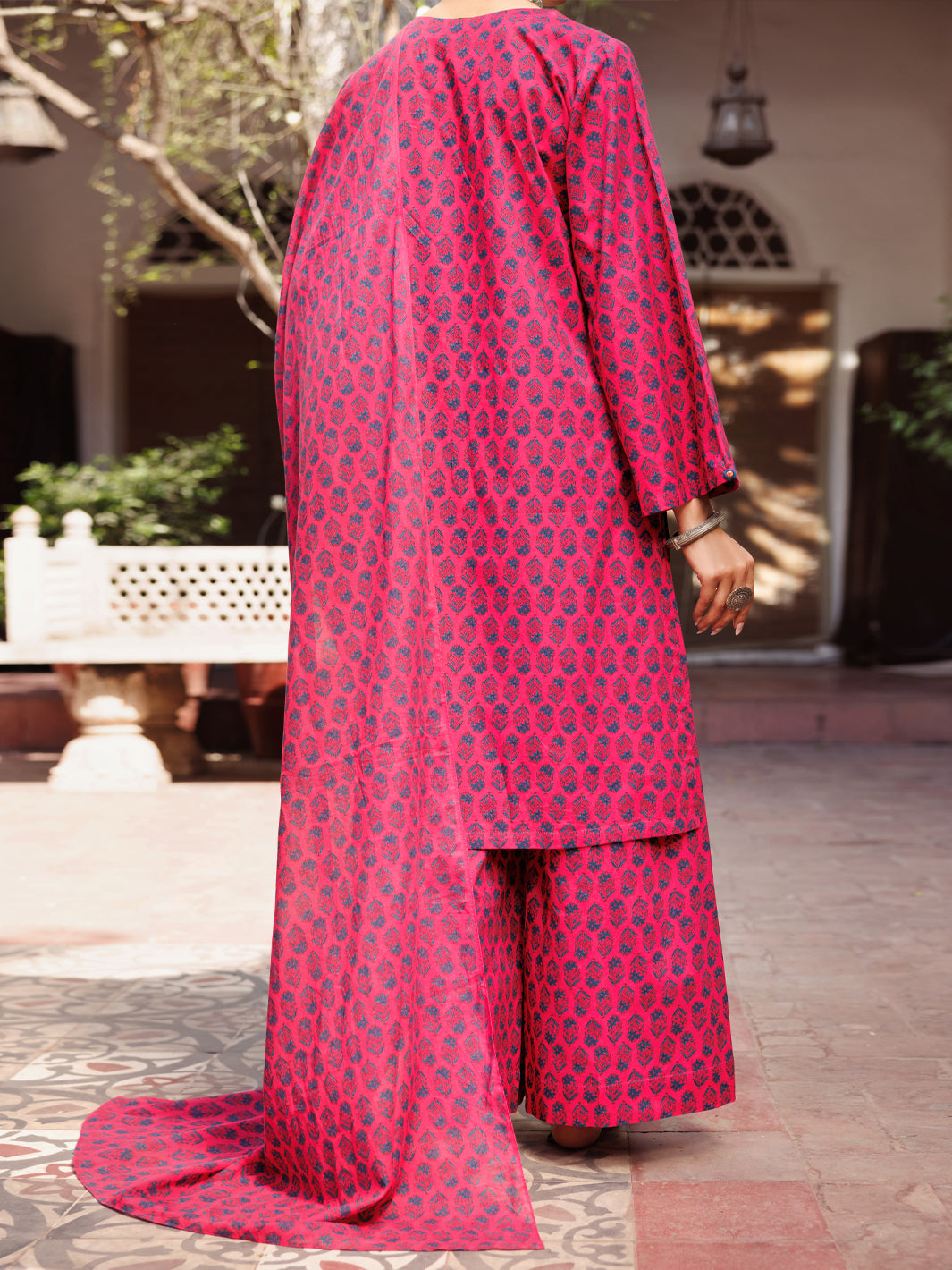 Lawn Fuchsia Stitched Suit - Almirah