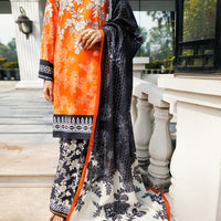 Lawn Orange Stitched Suit - Almirah