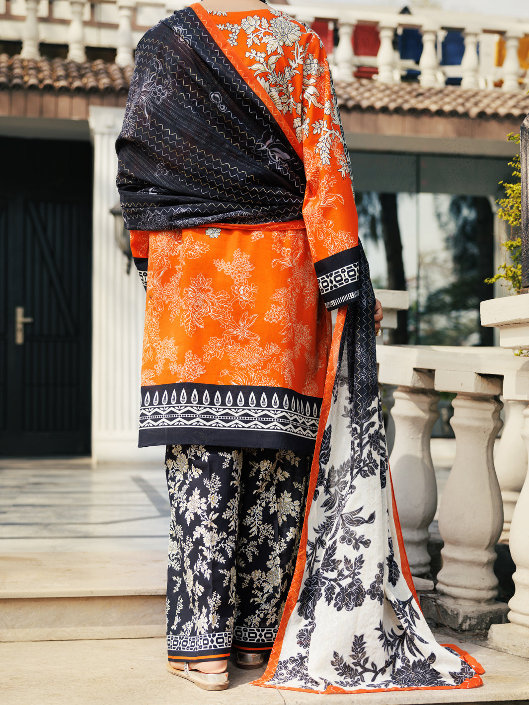 Lawn Orange Stitched Suit - Almirah