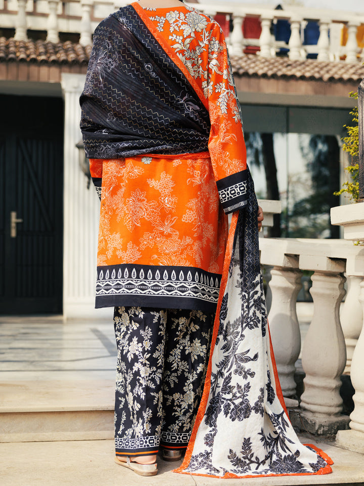 Lawn Orange Stitched Suit - Almirah