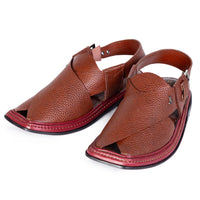Plain Red Peshawari Chappal - J. Junaid Jamshed