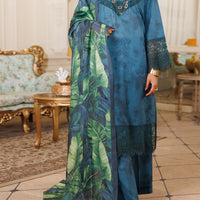 Lawn Teal Stitched Suit - Almirah
