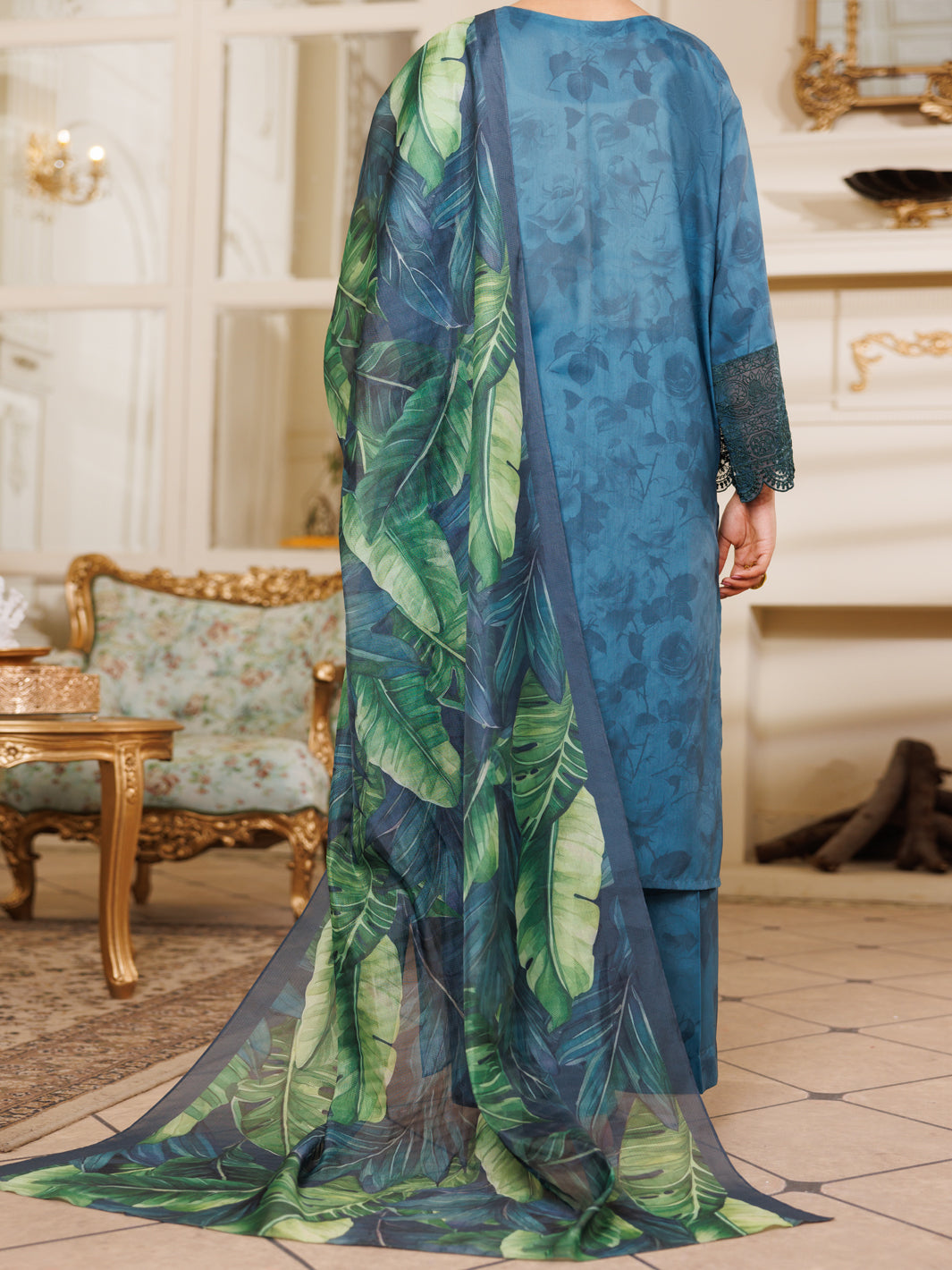 Lawn Teal Stitched Suit - Almirah