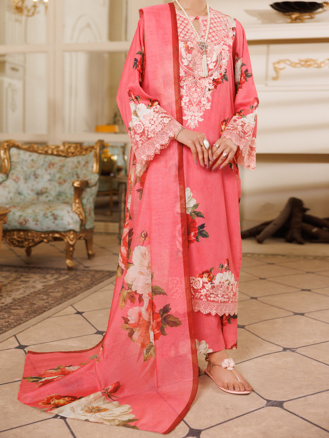 Lawn Pink Stitched Suit - Almirah