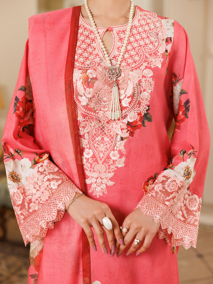 Lawn Pink Stitched Suit - Almirah