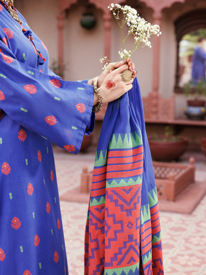 Yarn Dyed Blue Stitched Suit - Almirah