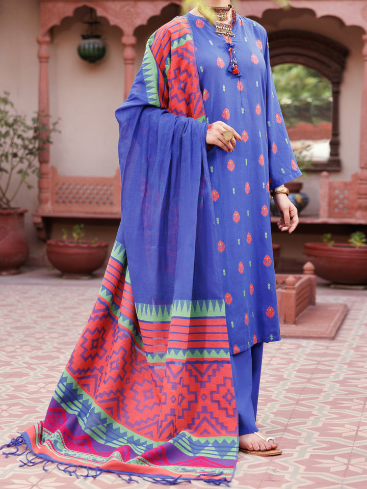 Yarn Dyed Blue Stitched Suit - Almirah