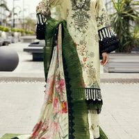 Cambric Ivory Unstitched Suit - Almirah