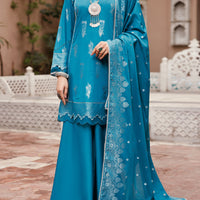 Viscose Jacquard Teal Unstitched Suit - Almirah