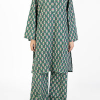 Lawn Green Stitched Suit - J. Junaid Jamshed