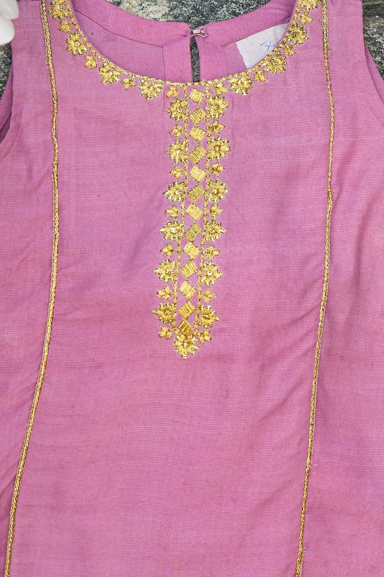 Raw Silk Lilac Stitched Suit - J. Junaid Jamshed