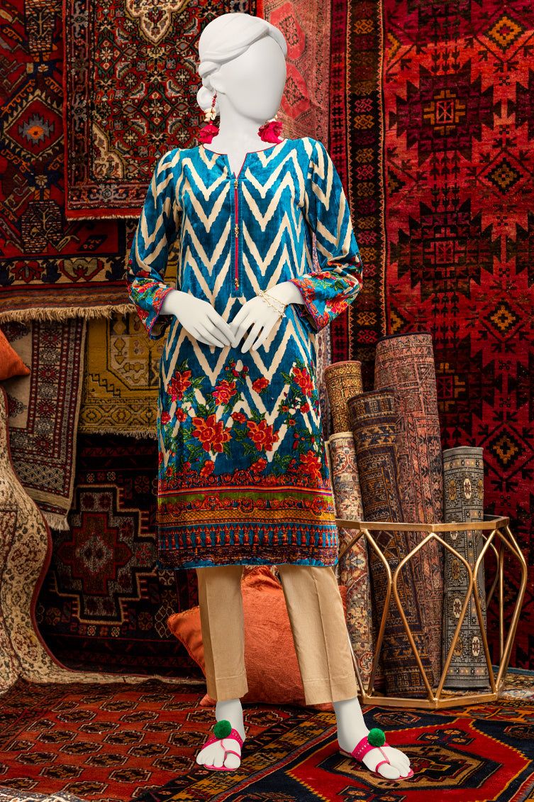 Palachi Turquoise Kurti - J. Junaid Jamshed