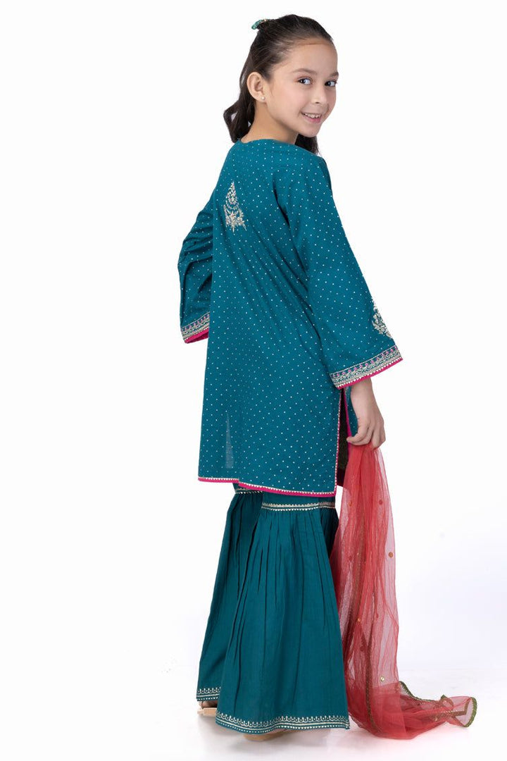 Lawn Silk Green Stitched Suit - J. Junaid Jamshed