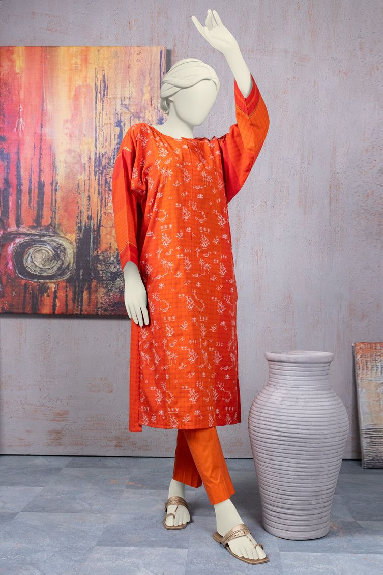 Khaddi Orange Kurti - J. Junaid Jamshed
