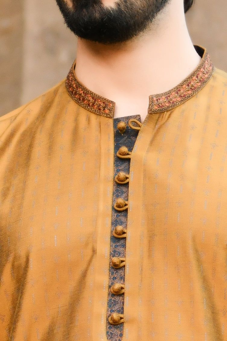 Polyester Brown Special Kurta - J. Junaid Jamshed