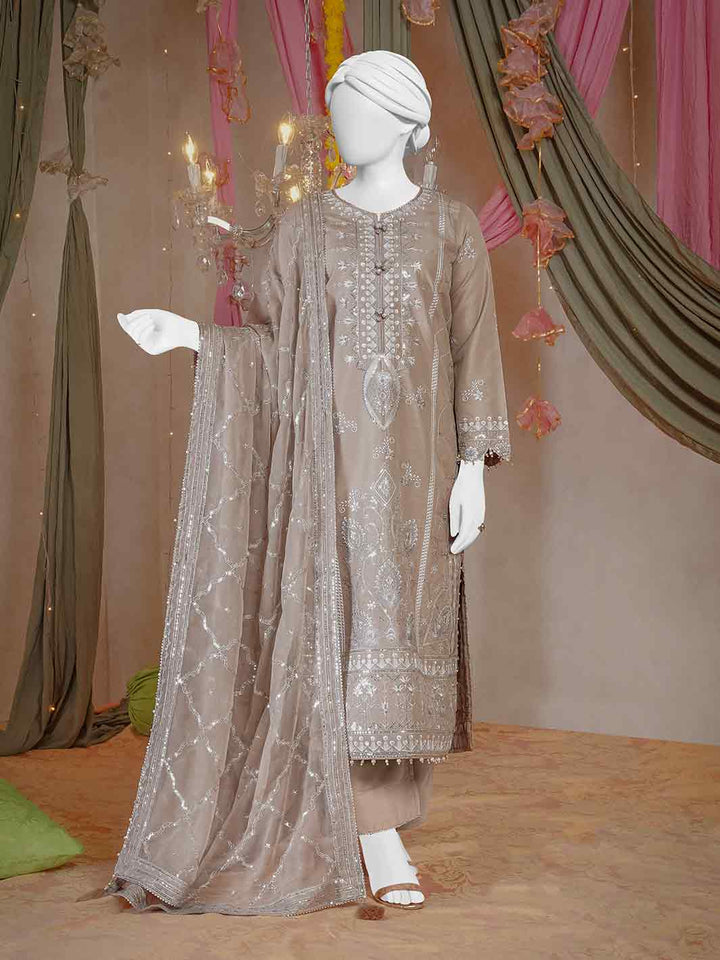 Raw Silk Beige Stitched Suit - J. Junaid Jamshed